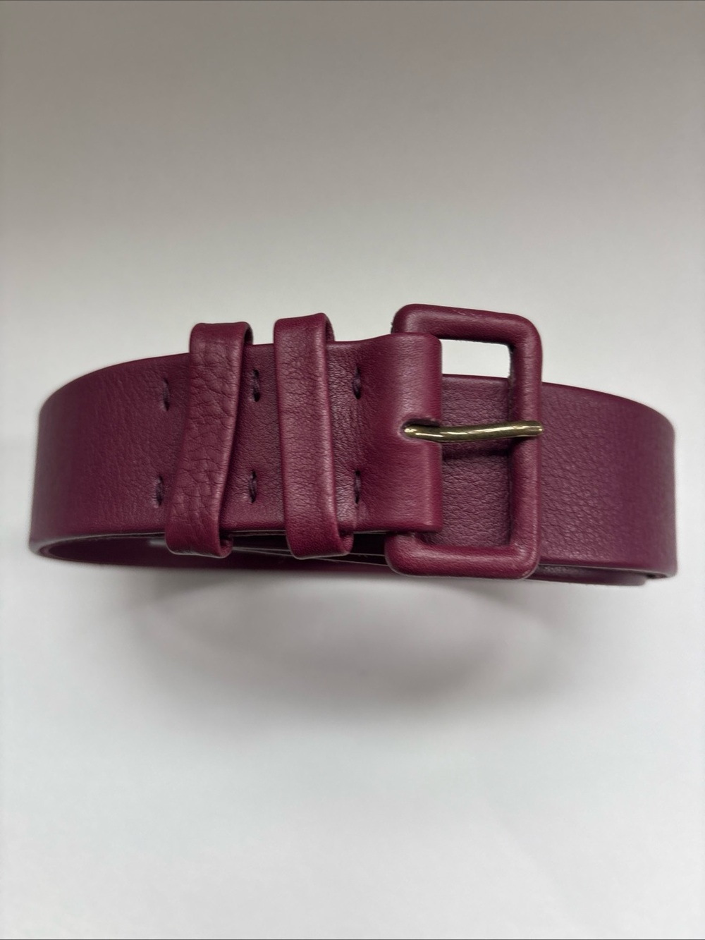 Lands End Women’s 2X Wide Berry Soft Leather Belt waist 42-46" NWOT Chic accent